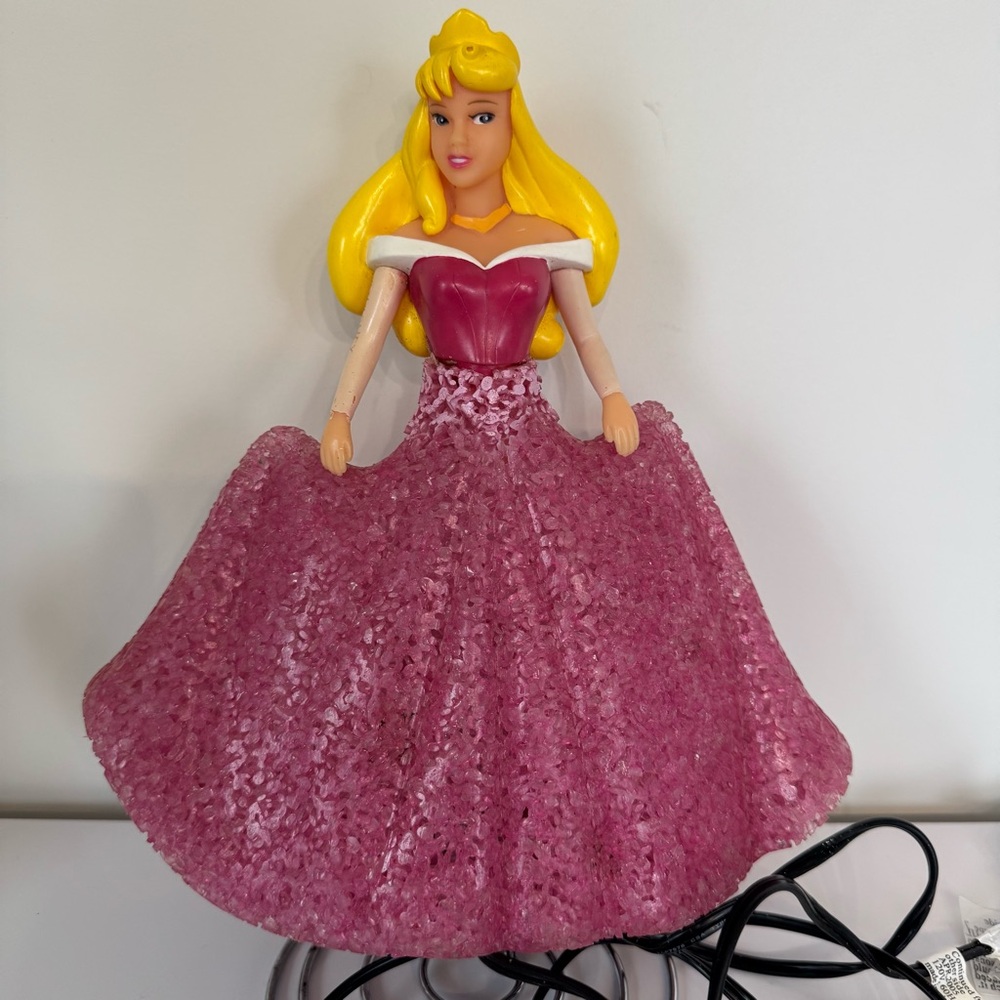 Vintage Disney Princess “Aurora” Popcorn Plastic Lamp